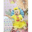 Easter Yellow Baby Bodysuit Rosettes Pettiskirt & Chick Egg Print JS5022